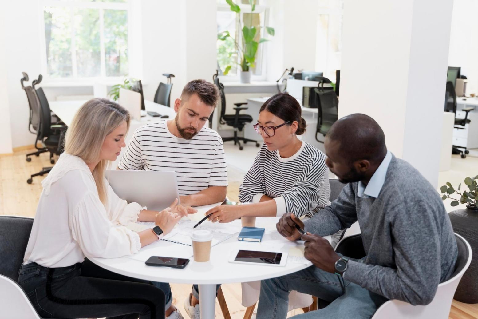 Strategic financial planning workspace with data analysis